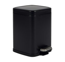 Bidone Pico - con pedale e vaschetta - 4 L - nero satinato - Perfetto