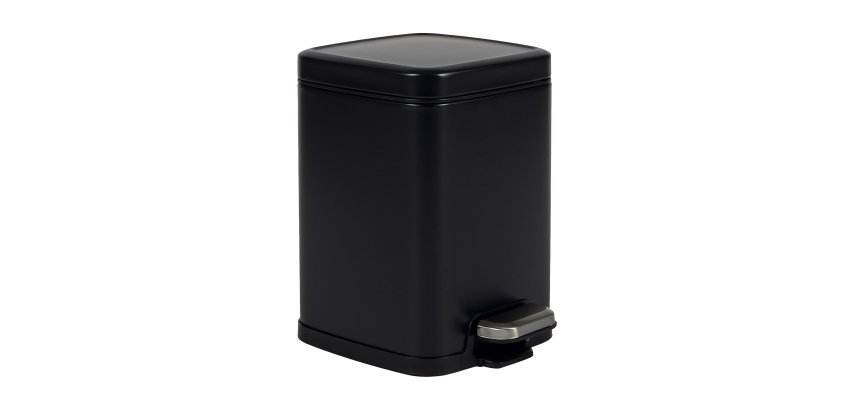 Bidone Pico - con pedale e vaschetta - 4 L - nero satinato - Perfetto
