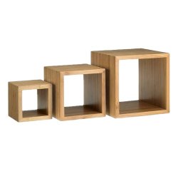 Alzata buffet Cubo - misure assortite - bamboo - naturale - Leone - conf. 3 pezzi