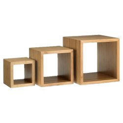 Alzata buffet Cubo - misure assortite - bamboo - naturale - Leone - conf. 3 pezzi