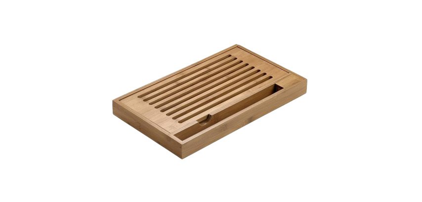 Tagliere antibriciole - 40 x 24 x 4 cm - bamboo - naturale - Leone
