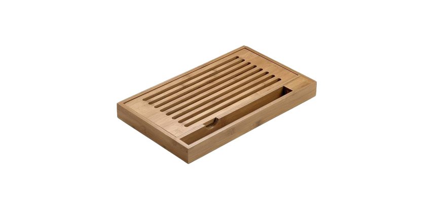 Tagliere antibriciole - 40 x 24 x 4 cm - bamboo - naturale - Leone