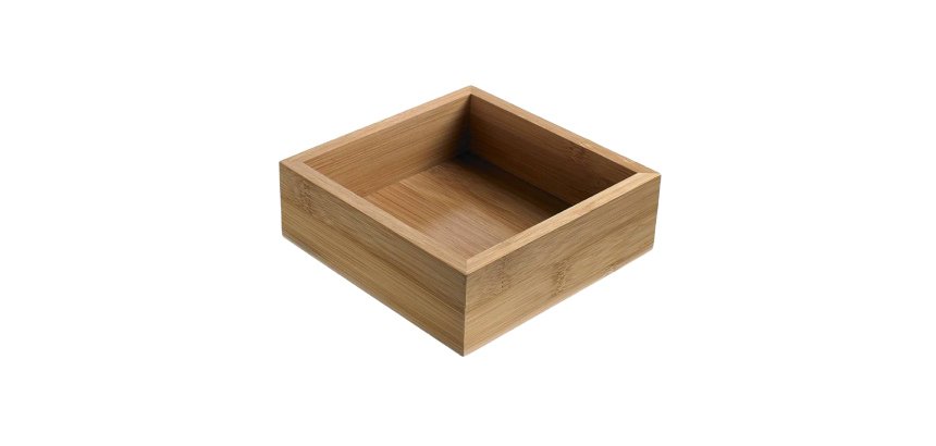 Contenitore buffet - 15,3 x 15,3 x 5 cm - bamboo - naturale - Leone