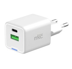 Caricabatteria rapido - 2 porte - USB-C e USB-A da 20W - MKC