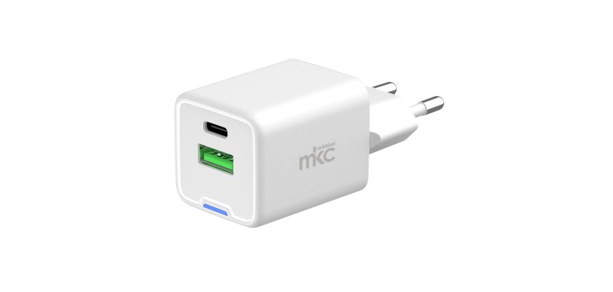 Caricabatteria rapido - 2 porte - USB-C e USB-A da 20W - MKC