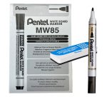 Marcatore white board MW85 - nero - Pentel - bundle 12 pezzi + cancellino magnetico