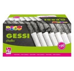 Gessetti tondi - ø 10 x 81 mm - bianco - Deco - Scatola 100 gessetti tondi