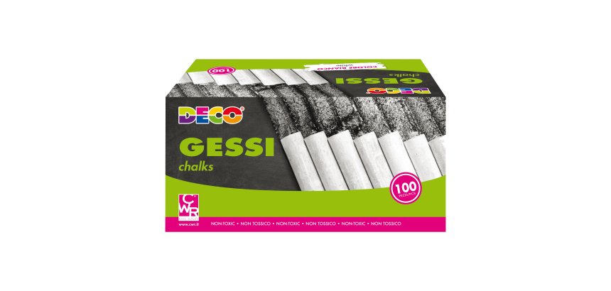 Gessetti tondi - ø 10 x 81 mm - bianco - Deco - Scatola 100 gessetti tondi