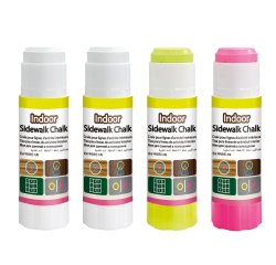 Gessetti da pavimento per interno - colori assortiti - CWR - Scatola 4 gessi stick