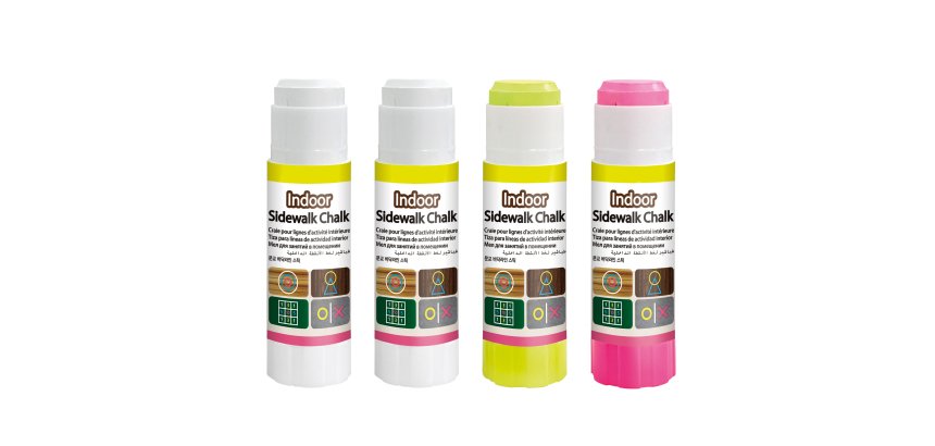 Gessetti da pavimento per interno - colori assortiti - CWR - Scatola 4 gessi stick