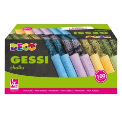 Gessetti tondi - ø 10 x 81 mm - colori assortiti - Deco - Scatola 100 gessetti tondi