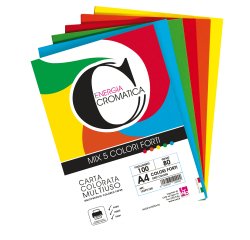 Risma carta Cromatica - A4 - 80 gr - colori assortiti forti - 100 fogli - CWR