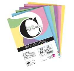 Risma carta Cromatica - A4 - 160 gr - colori assortiti - 100 fogli - CWR
