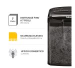 Distruggidocumenti M-7CM - a frammenti - nero - Fellowes