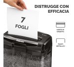 Distruggidocumenti M-7CM - a frammenti - nero - Fellowes
