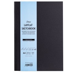 Sketchbook Duo Layflat - A4 - 105 gr - 60 pag - copertina nera - MUSA