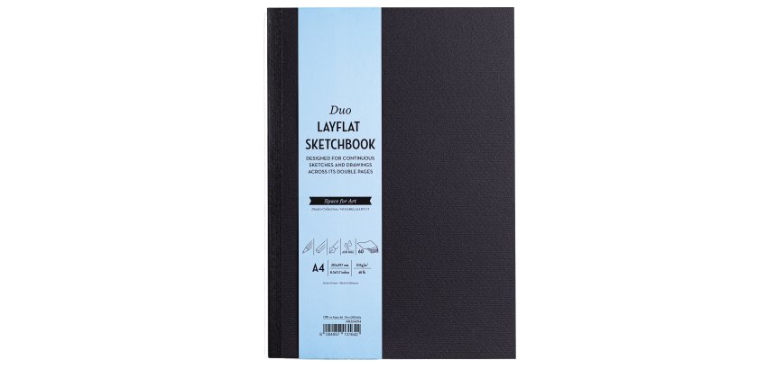 Sketchbook Duo Layflat - A4 - 105 gr - 60 pag - copertina nera - MUSA