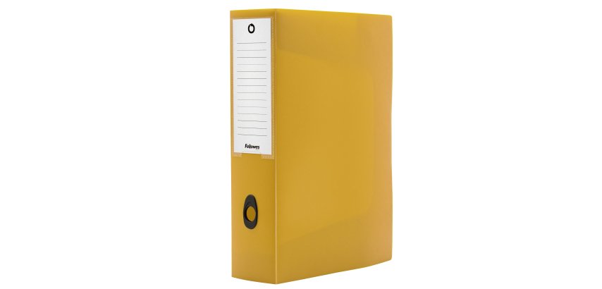 Scatola progetto Plus HOLOS - 25 x 35 cm - dorso 8 cm - giallo sabbia - Fellowes