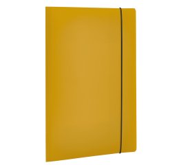 Cartella 3 lembi con elastico HOLOS - A4 - PP - giallo sabbia - Fellowes