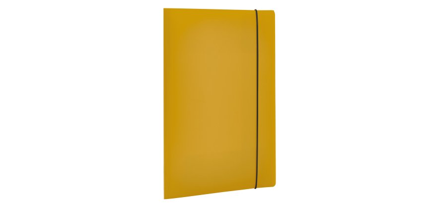 Cartella 3 lembi con elastico HOLOS - A4 - PP - giallo sabbia - Fellowes