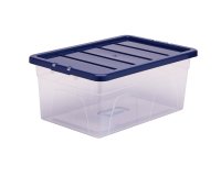 Contenitore multiuso Bankers Box - 37 x 56 x 25 cm - 38 L - PP - con coperchio blu - trasparente - Fellowes