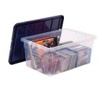 Contenitore multiuso Bankers Box - 37 x 56 x 25 cm - 38 L - PP - con coperchio blu - trasparente - Fellowes