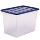 Contenitore multiuso Bankers Box - 38 x 56 x 41 cm - 64 L - PP - con coperchio blu - trasparente - Fellowes