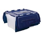 Contenitore multiuso Bankers Box - 43 x 59 x 28 cm - 45 L - PP - con coperchio a cerniera blu - trasparente - Fellowes