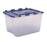 Contenitore multiuso Bankers Box - 43 x 59 x 35 cm - 55 L - PP - con coperchio a cerniera blu - trasparente - Fellowes