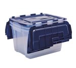 Contenitore multiuso Bankers Box - 43 x 59 x 35 cm - 55 L - PP - con coperchio a cerniera blu - trasparente - Fellowes