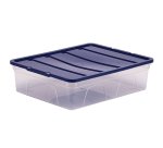 Contenitore multiuso Bankers Box - 32 x 40 x 11 cm - 12 L - PP - con coperchio blu - trasparente - Fellowes