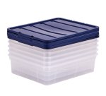 Contenitore multiuso Bankers Box - 32 x 40 x 11 cm - 12 L - PP - con coperchio blu - trasparente - Fellowes