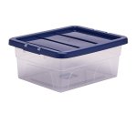 Contenitore multiuso Bankers Box - 32 x 40 x 17 cm - 15 L - PP - con coperchio blu - trasparente - Fellowes