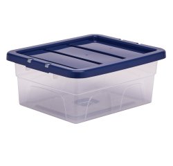 Contenitore multiuso Bankers Box - 32 x 40 x 17 cm - 15 L - PP - con coperchio blu - trasparente - Fellowes