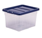 Contenitore multiuso Bankers Box - 37 x 40 x 24,5 cm - 22 L - PP - con coperchio blu - trasparente - Fellowes