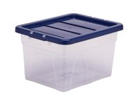 Contenitore multiuso Bankers Box - 37 x 40 x 24,5 cm - 22 L - PP - con coperchio blu - trasparente - Fellowes