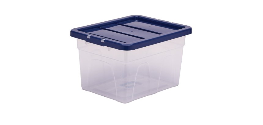 Contenitore multiuso Bankers Box - 37 x 40 x 24,5 cm - 22 L - PP - con coperchio blu - trasparente - Fellowes