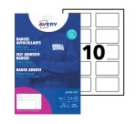 Etichette badge - in seta acetata - inkjet - rimovibili - 80 x 50 mm - 10 et/fg - 15 fogli - bianco - Avery
