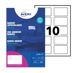 Etichette badge - in seta acetata - inkjet - rimovibili - 80 x 50 mm - 10 et/fg - 15 fogli - bianco - Avery