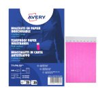 Braccialetti identificativi - in Tyvek - rosa fluo - 265 x 19 mm - 50 fogli - 10 et/fg - Avery - Conf. 500 pezzi