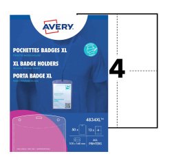 Portabadge A6 - in plastica - laser/inkjet - 105 x 148 mm - Avery - Conf. 50 pezzi