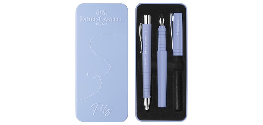 Set stilo B Poly Pen + sfera Poly Ball - punta 0,7 mm - fusto pale iris - Faber-Castell