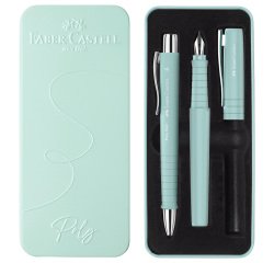 Set stilo B Poly Pen + sfera Poly Ball - punta 0,7 mm - fusto caribic blue - Faber-Castell