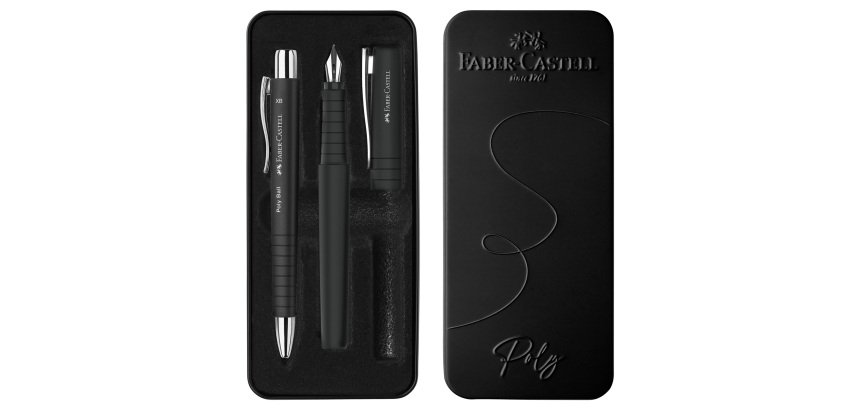 Set stilo B Poly Pen + sfera Poly Ball - punta 0,7 mm - fusto nero - Faber-Castell