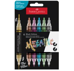 Marcatori Shake&Paint - colori assoriti metallic - Faber-Castell - conf. 6 pz