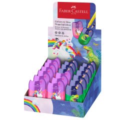 Temperamatite unicorno e dinosauro - con serbatoio - 2 fori - colori assortiti - Faber Castell
