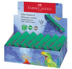 Gomma triangolare dinosauro - colori assortiti - Faber Castell - expo 15 pezzi