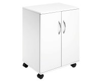 Mobiletto Multifunzione 74/53 - con ante alte e ruote - 4 ripiani - 52,8 x 40 x 73,7 cm - bianco - Durable