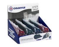 Correttore a nastro 20 Metri - 5 mm x 20 m - involucro colori assortiti Urban - Osama - conf. 36 pezzi