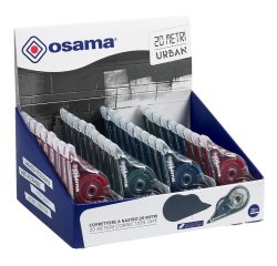 Correttore a nastro 20 Metri - 5 mm x 20 m - involucro colori assortiti Urban - Osama - conf. 36 pezzi